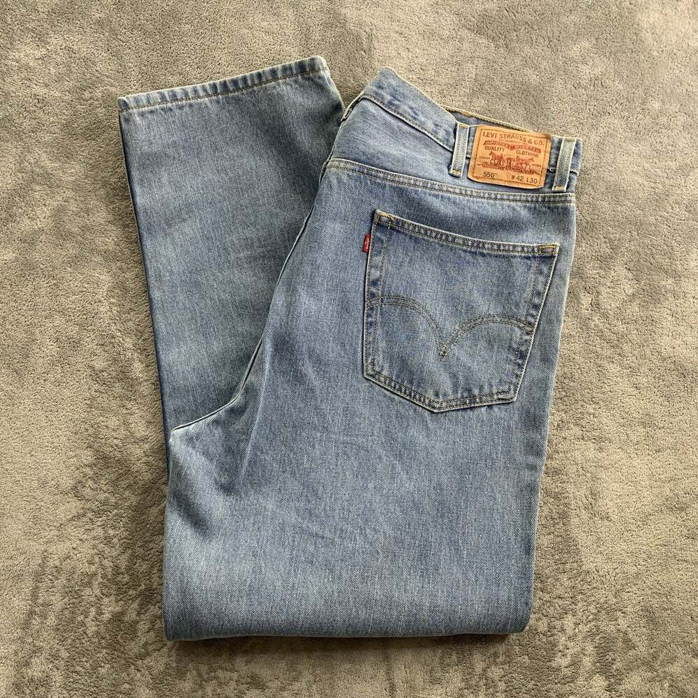Vintage Levi’s 550 Relaxed Fit Jeans Mens 42x30” Blue Light Wash Denim Y2K 2005